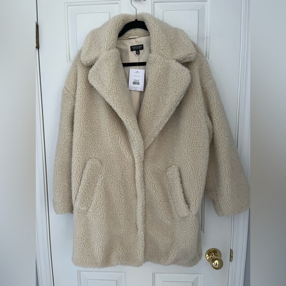Topshop Faux Shearling Coat - Picture 4 of 4